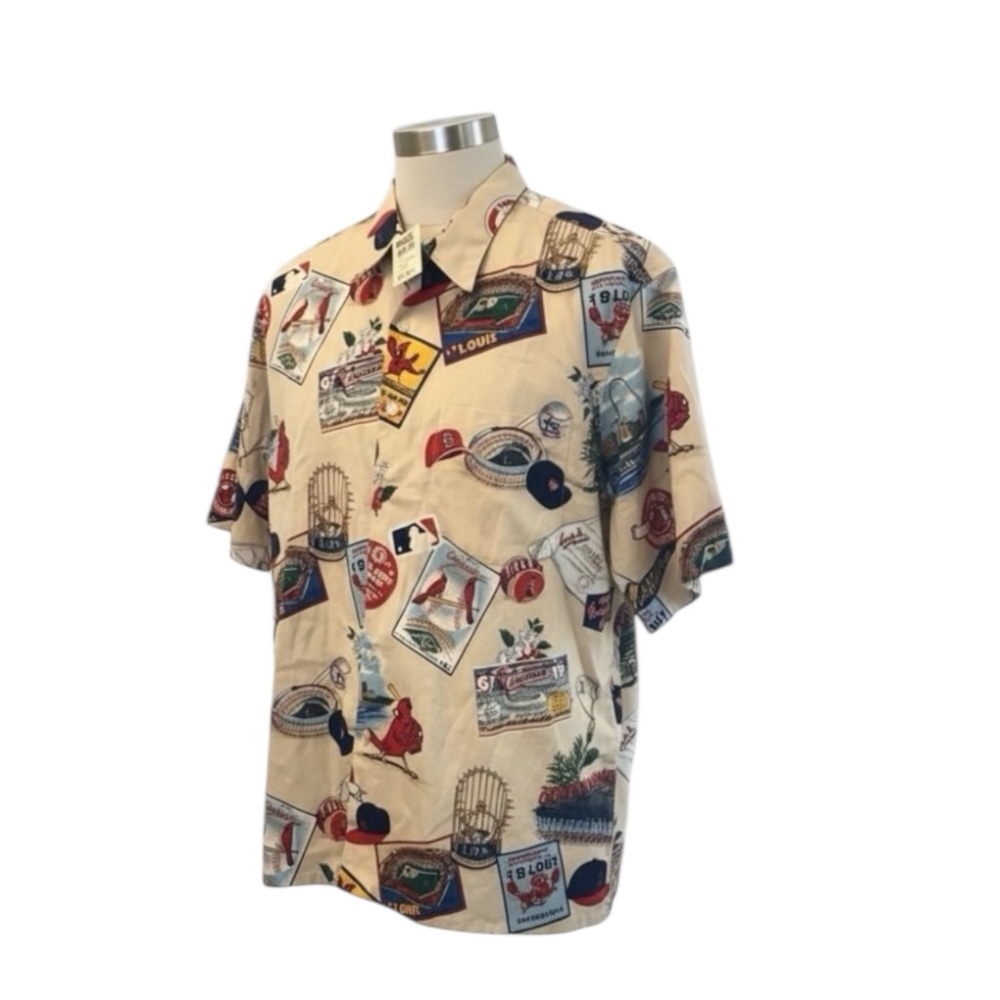 NWT STL Cardinals Hawaiian Aloha Men’s Button Up Shirt